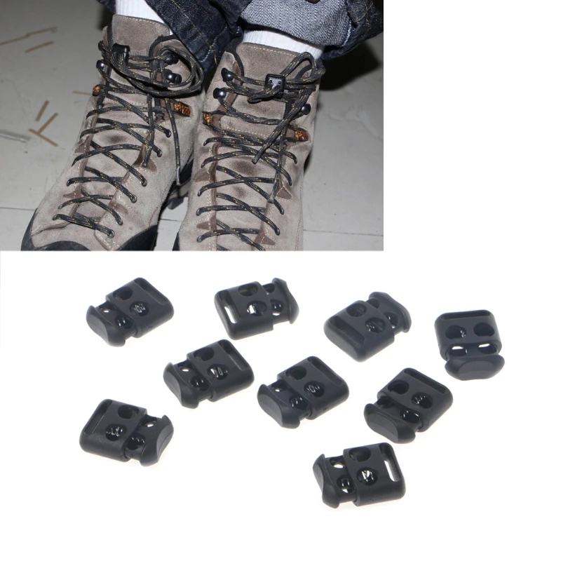

10 Pcs/Lot Non-Slip Shoelace Buckle Clip Stopper Rope Clip Clamp Cord Cable Lock