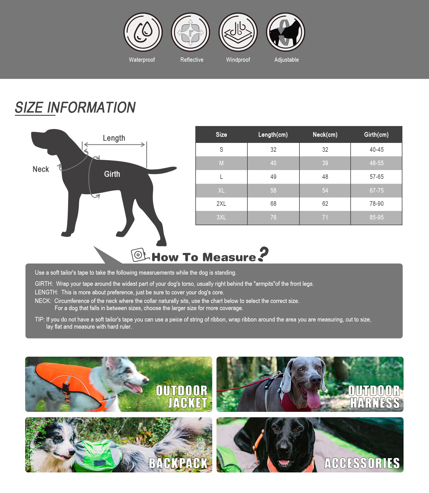 

Adjustable Dog Raincoat with Hoody Reflective Strip Pet Jacket for Medium Large Dogs Breathable Coat for Dog Outdoor Exploring