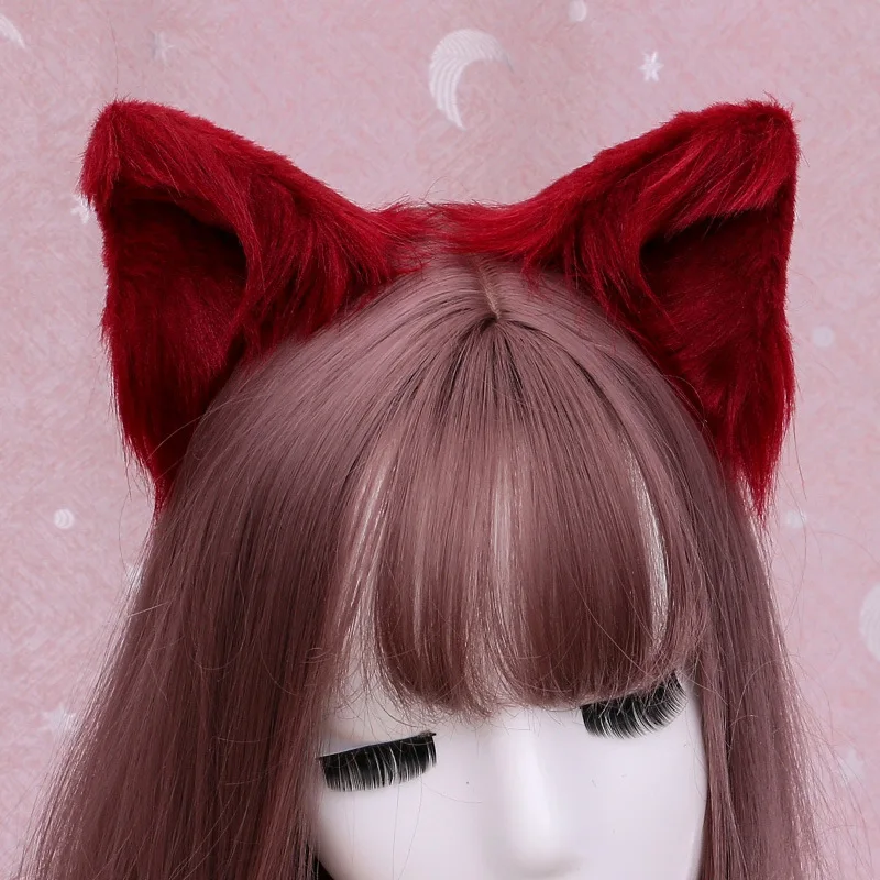 

Masquerade Halloween Cute Fox Cat Ears Plush Headband Lolita Cosplay Props Party Costume Girls Anime Hair Accessories