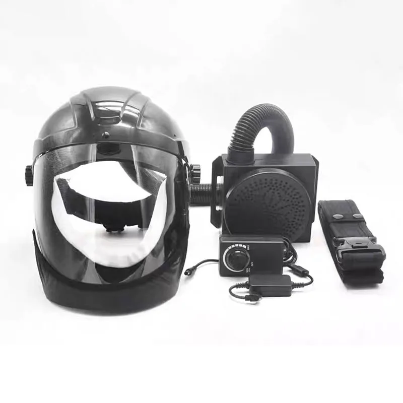 220V Portable Electric Air Supply Positive Pressure Protective Mask Air Feeding Filter Breathing Mask Dust-Proof Helmet new