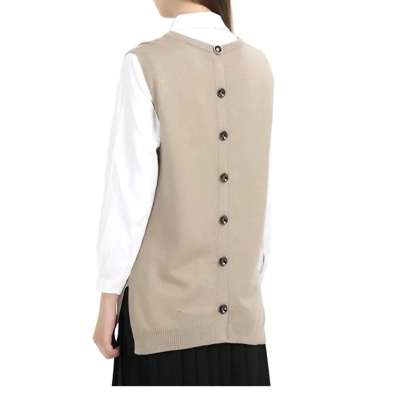 Жилет женский с круглым вырезом большого размера весна-осень 2021 | Женская одежда