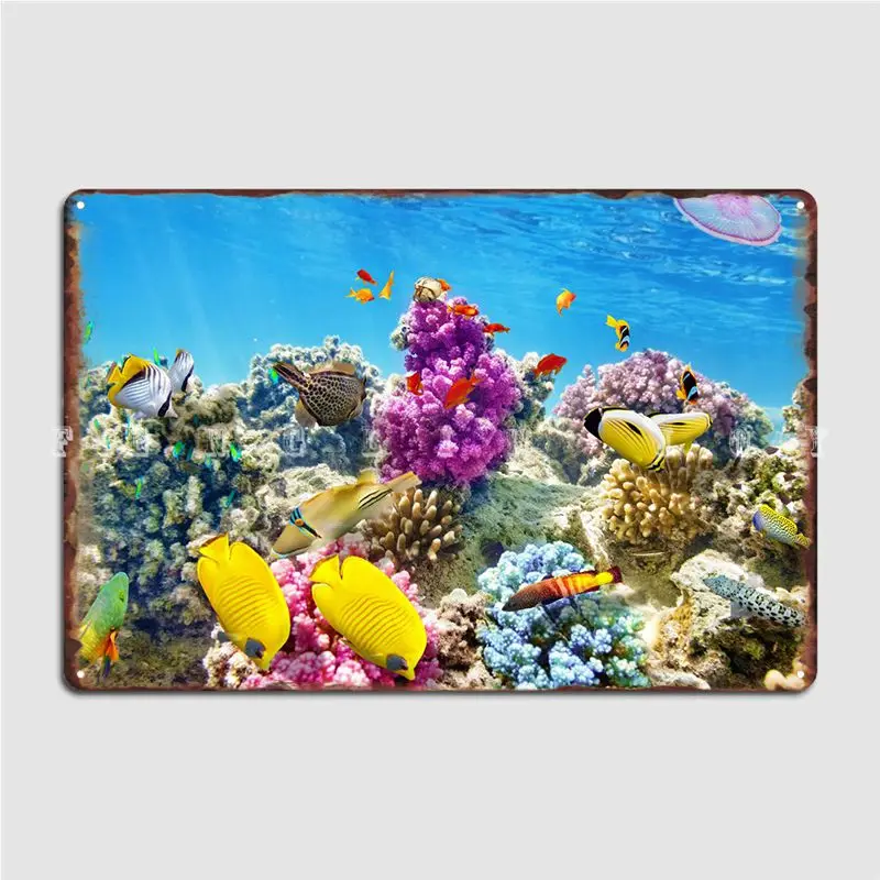 

Металлический знак «рыба рифа», клубный домашний винтажный Настенный декор, оловянные плакаты