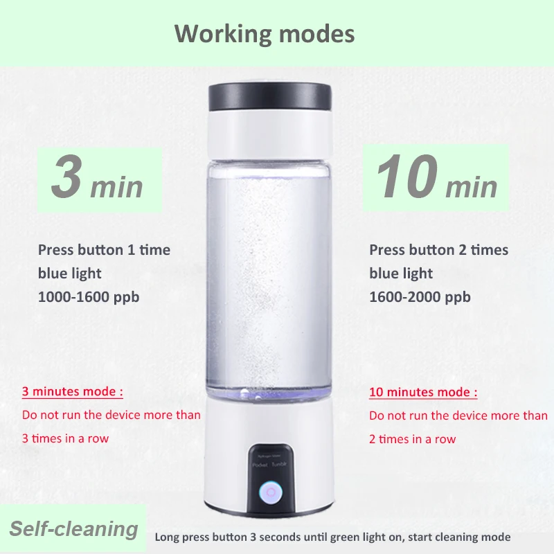 Ионизатор водородной воды SPE H2 Bottle до 3000ppb генератор чистой молекулярной 3 мин/10