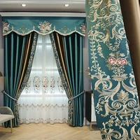 chinese light luxury modern peacock high precision silk like high quality shade embroidered curtain customized products