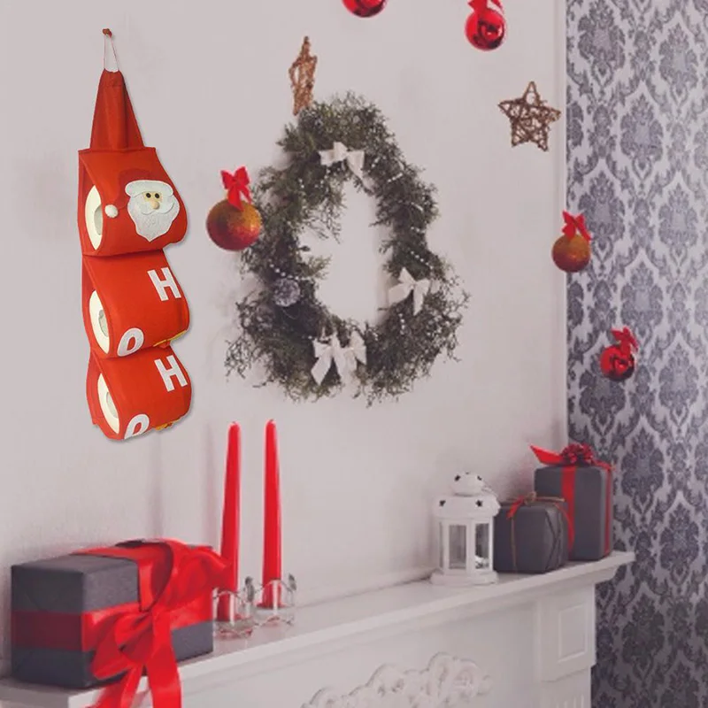 Набор полотенец с Санта-Клаусом Рождественский праздничный держатель для сумок