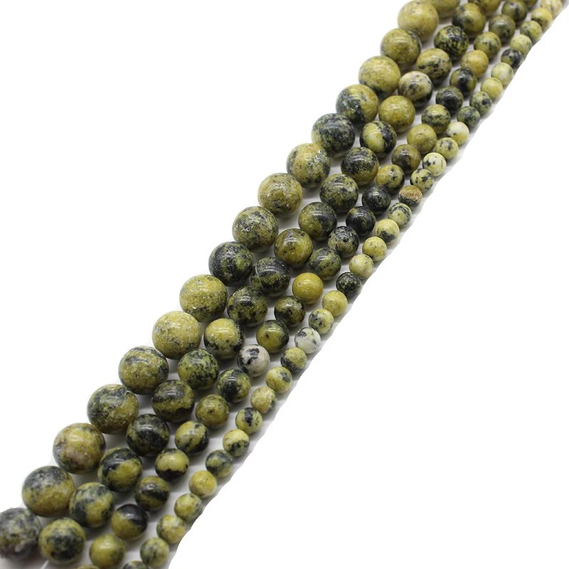 

Natural Stone Yellow Turquoises Gem stone Beads Round Loose Spacer Beads 4 6 8 10 12MM For Jewelry Making Fit DIY Bracelet