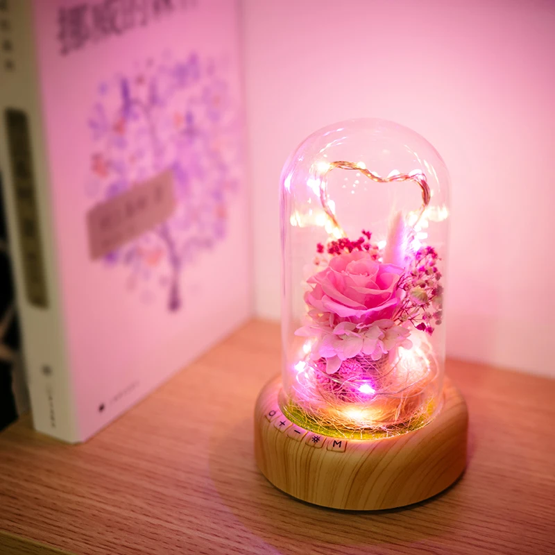 

Светодиодный ночной плафоны для ламп dream bluetooth voice Спикер Рождество Ever-fresh flower креативная музыкальная шкатулка перезаряжаемая настольная лампа подарок