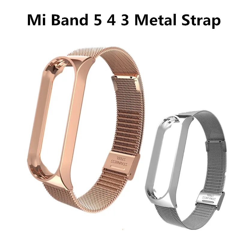 

Металлический ремешок для Mi Band 4 и 3, браслет из нержавеющей стали
