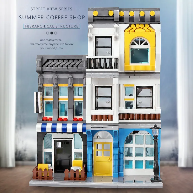 1278 шт Мпц Streetview строительные игрушки летний отдых кафе набор магазин