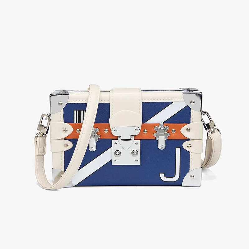 Женская сумка мессенджер контрастных цветов универсальная маленькая квадратная