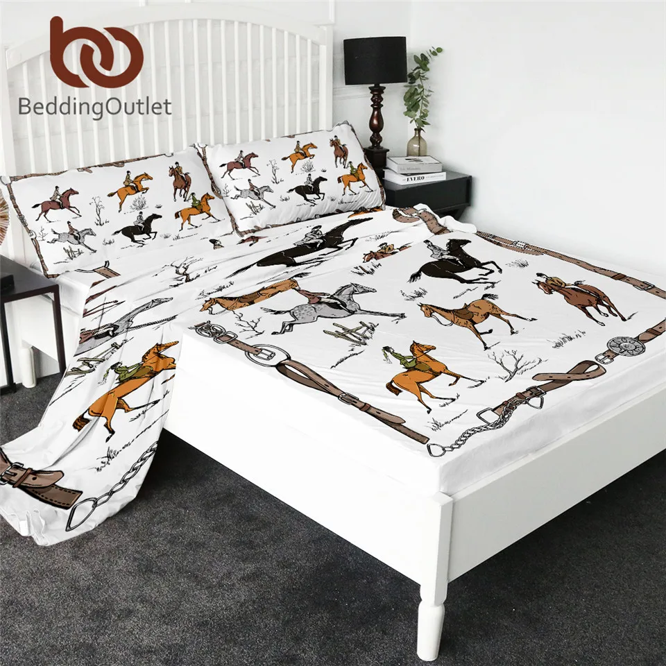 Натяжная простыня BeddingOutlet для конного спорта комплект из 4 простыней верховой