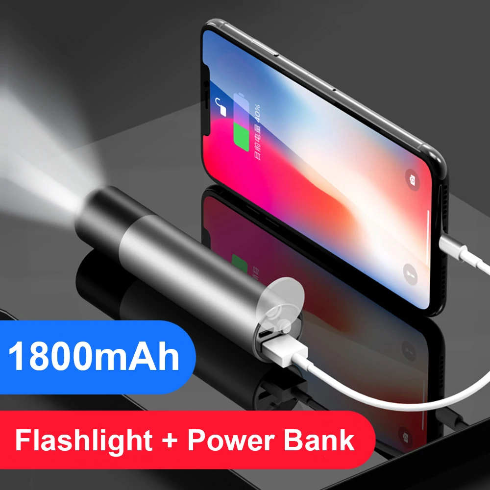 Фонафонарь светодиодный Аккумуляторный с зарядкой от USB 5 режимов 1800 мА ·