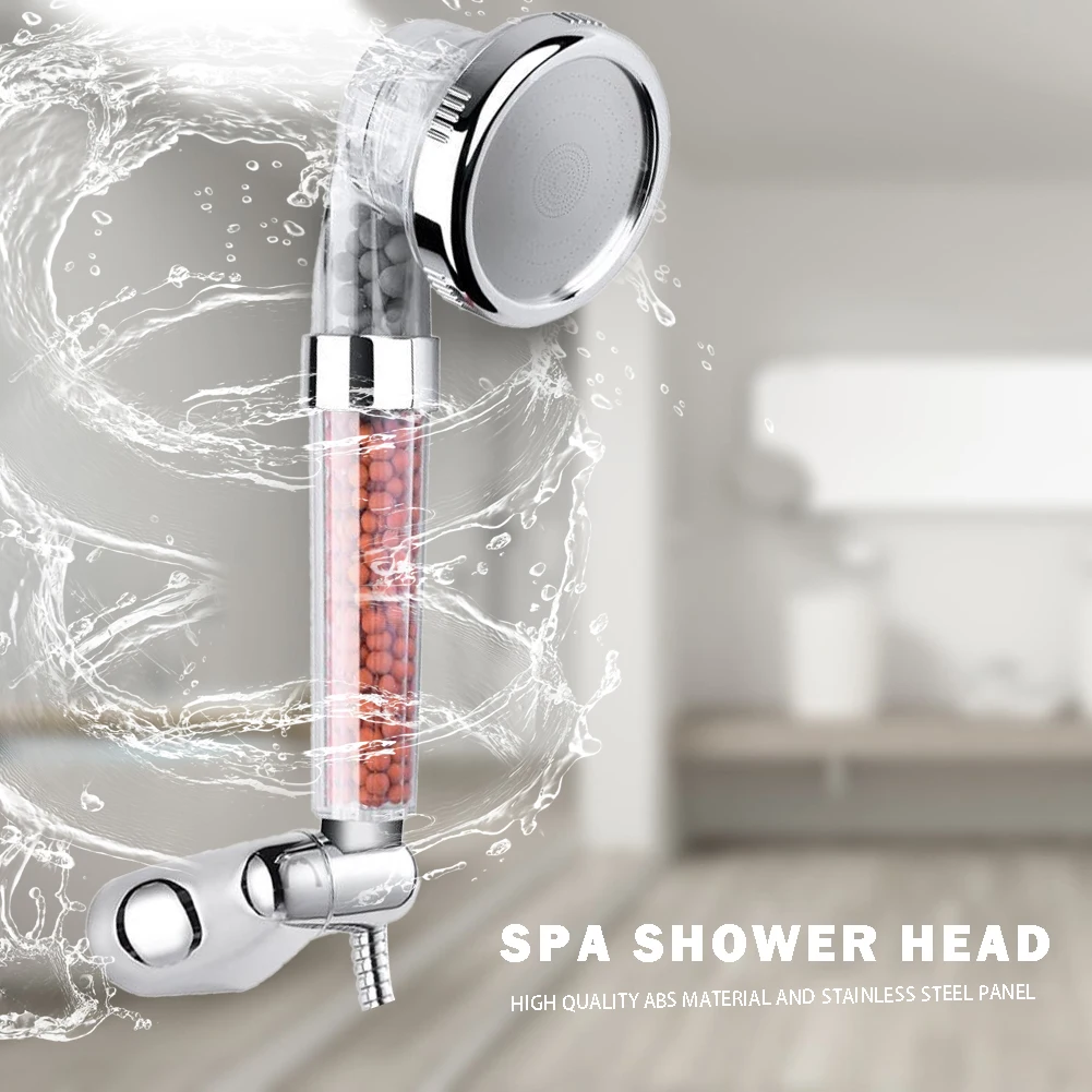 

3-stage Negative Ion Shower Head Water-saving Handheld Pressurized Sprinklers Hand-held Shower Head Accessories Tools