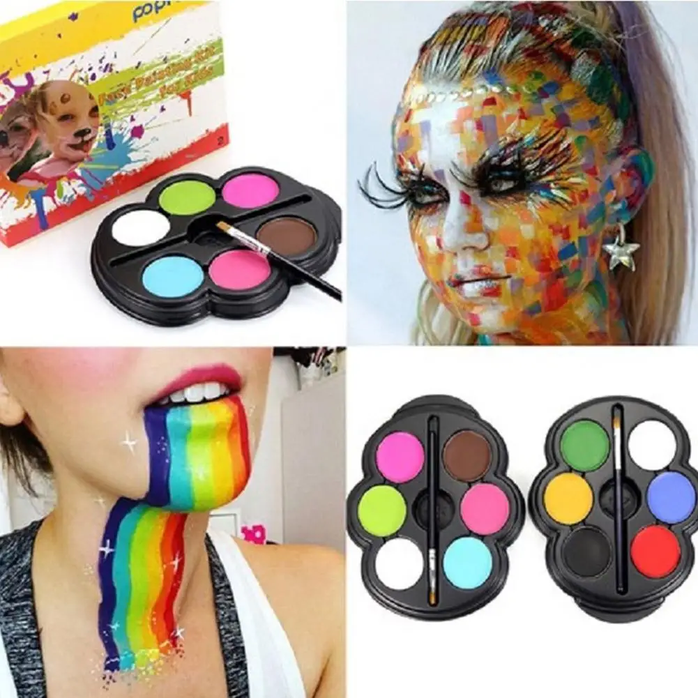 6 Colors Body Paint Halloween Makeup Palette UV Glowing Face Painting Temporary Tattoo Pigment Carnival Party 201911.11 |