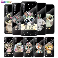 cute cartoon animals for xiaomi mi 11 11i 10t cc9e 9t note 10 ultra pro lite 5g tempered glass cover shell phone case