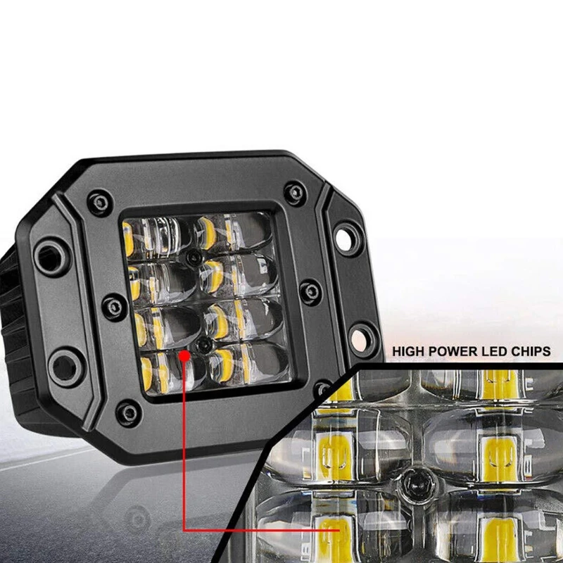 

24W Flush Mount LED Work Light Bar For Car Truck Offroad Boat 4WD Spot Beam LED Pods Driving Fog Light