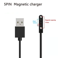 3pc universal 5pin 12mm space smart watch magnetic charging cable usb 2 0 male to 5 pin magnetic suction charger for smart watch