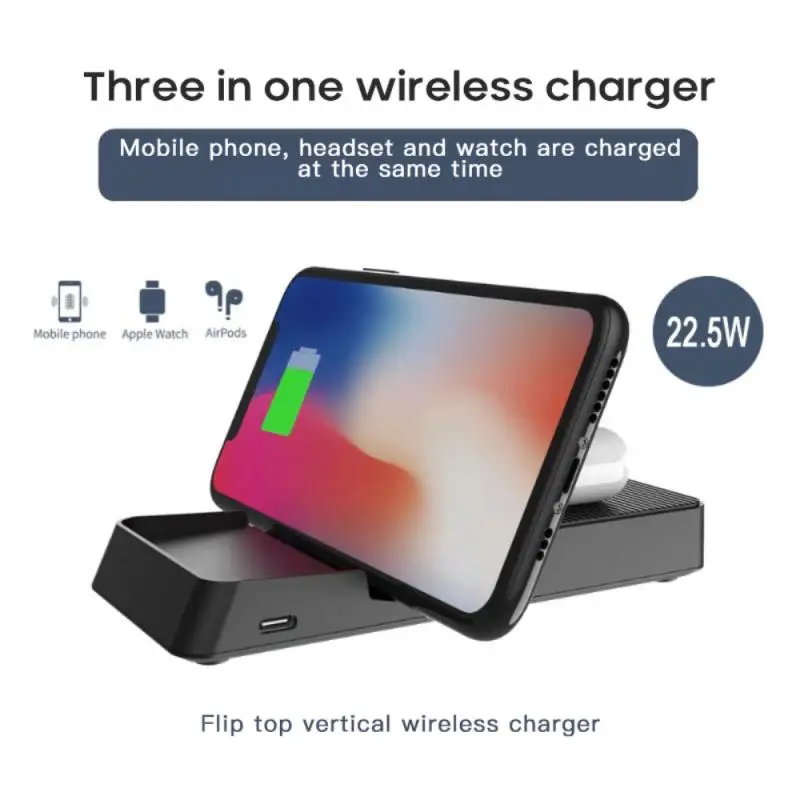 

15W Qi Wireless Charger For Samsung S20 S10 Note 20 2 In 1 Fast Charging Stand For IPhone 12 11 XS XR X 8 Airpods Pro