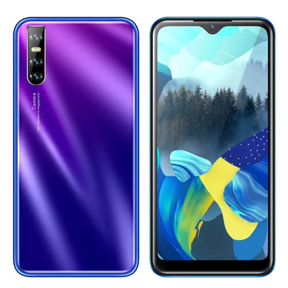Оригинальный четырехъядерный смартфон Android M90 с экраном в виде капли воды. Распознавание лица. Разблокировка. Клеточные телефоны. Мобильные телефоны MTK6580.