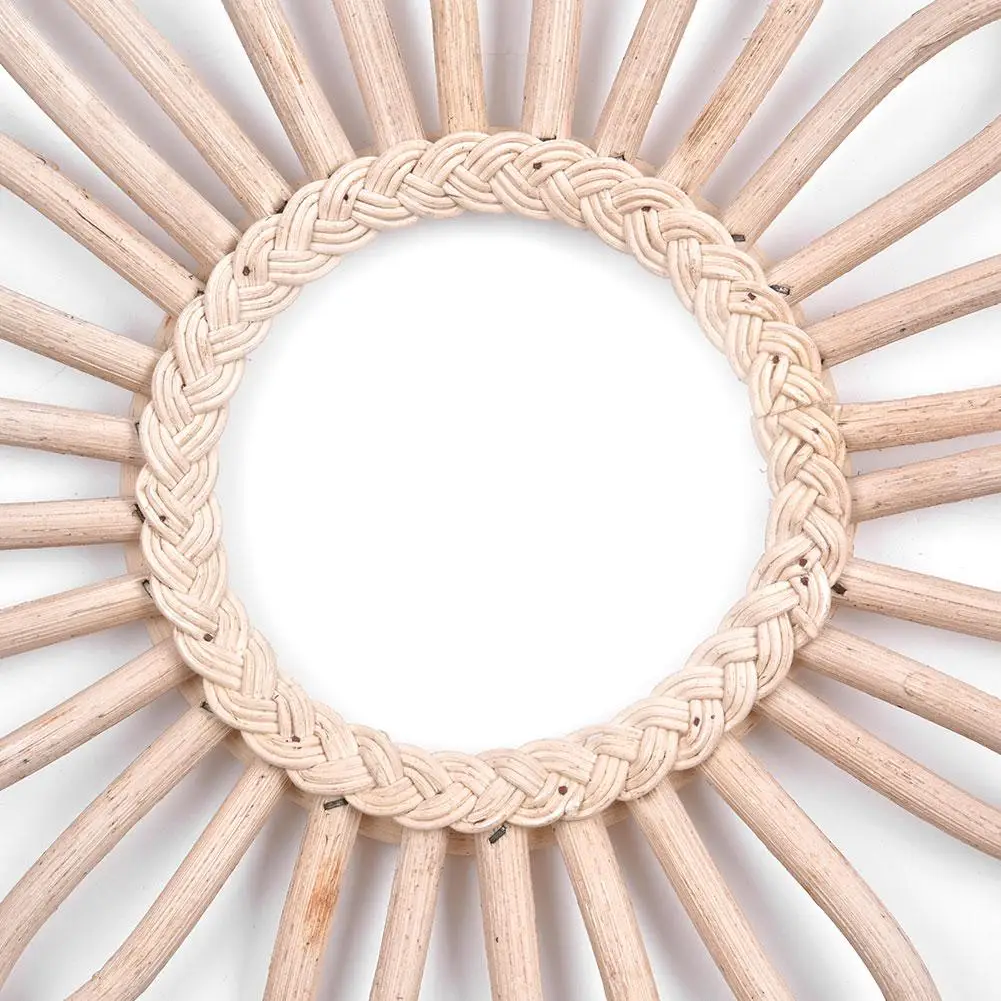 Зеркало из ротанга Винтаж Искусство декоративное круглое настенное зеркало