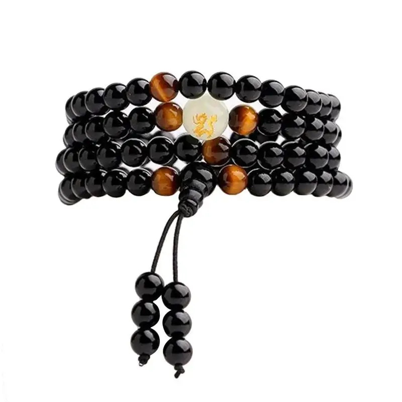 

1PC Natural Stone Black Obsidian Magnetic Therapy Bracelet Weight Loss Unisex Slimmy Health Care Bracelet
