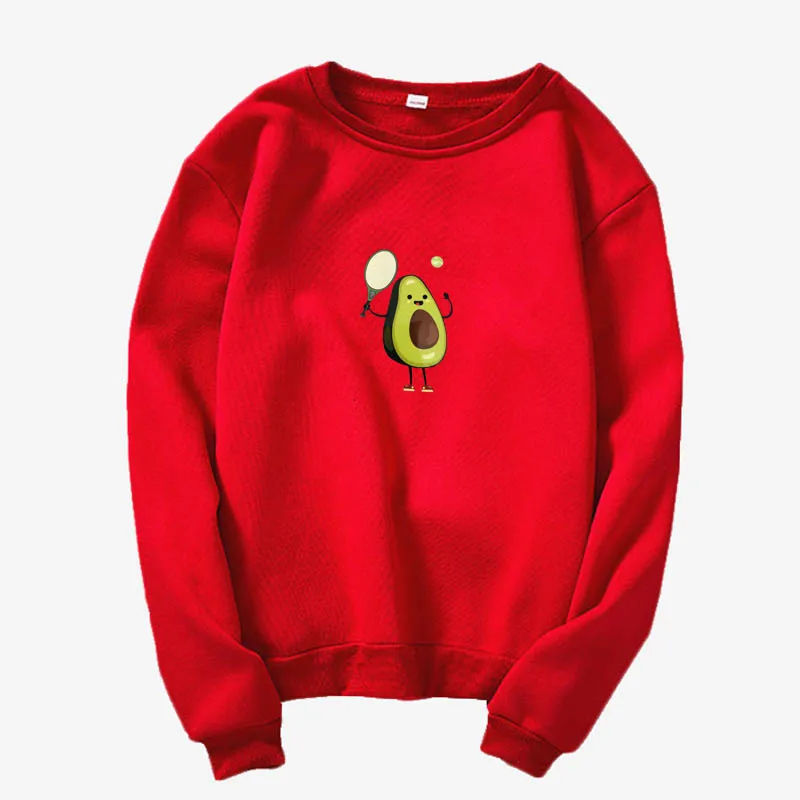 o-Sweatshirt 6 Милая мультяшная толстовка с авокадо, толстовка с капюшоном, кавайный принт, топ, модная Толстовка с принтом для девушек, Женская толстовка, одежда в стиле хип-хоп - Цвет: o-Sweatshirt 6