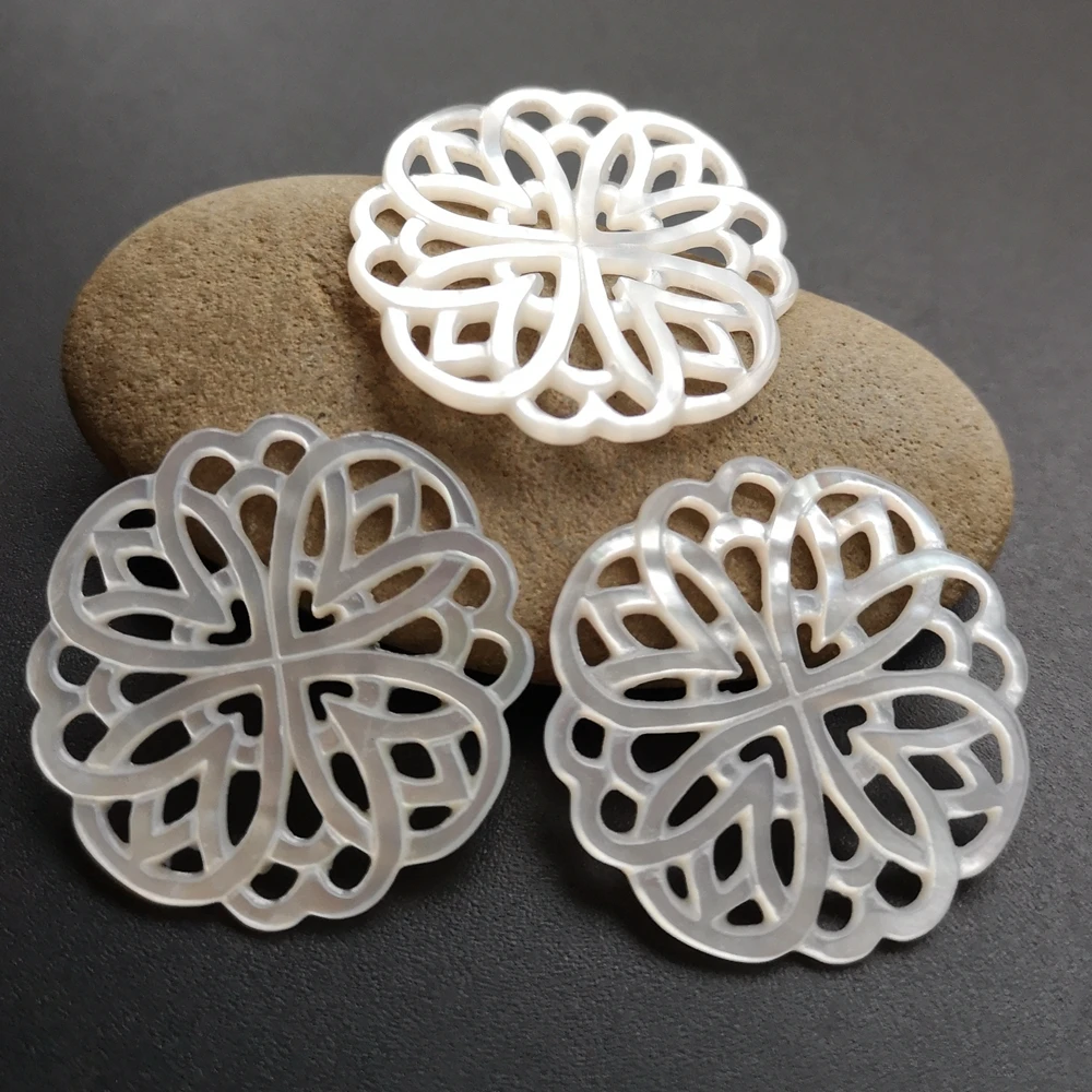 10 шт./лот 30 мм 100% натуральный полый цветок перламутровая раковина для самодельных