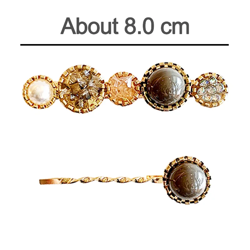 Заколки для волос с жемчугом женские роскошные зажимы кристаллами модные