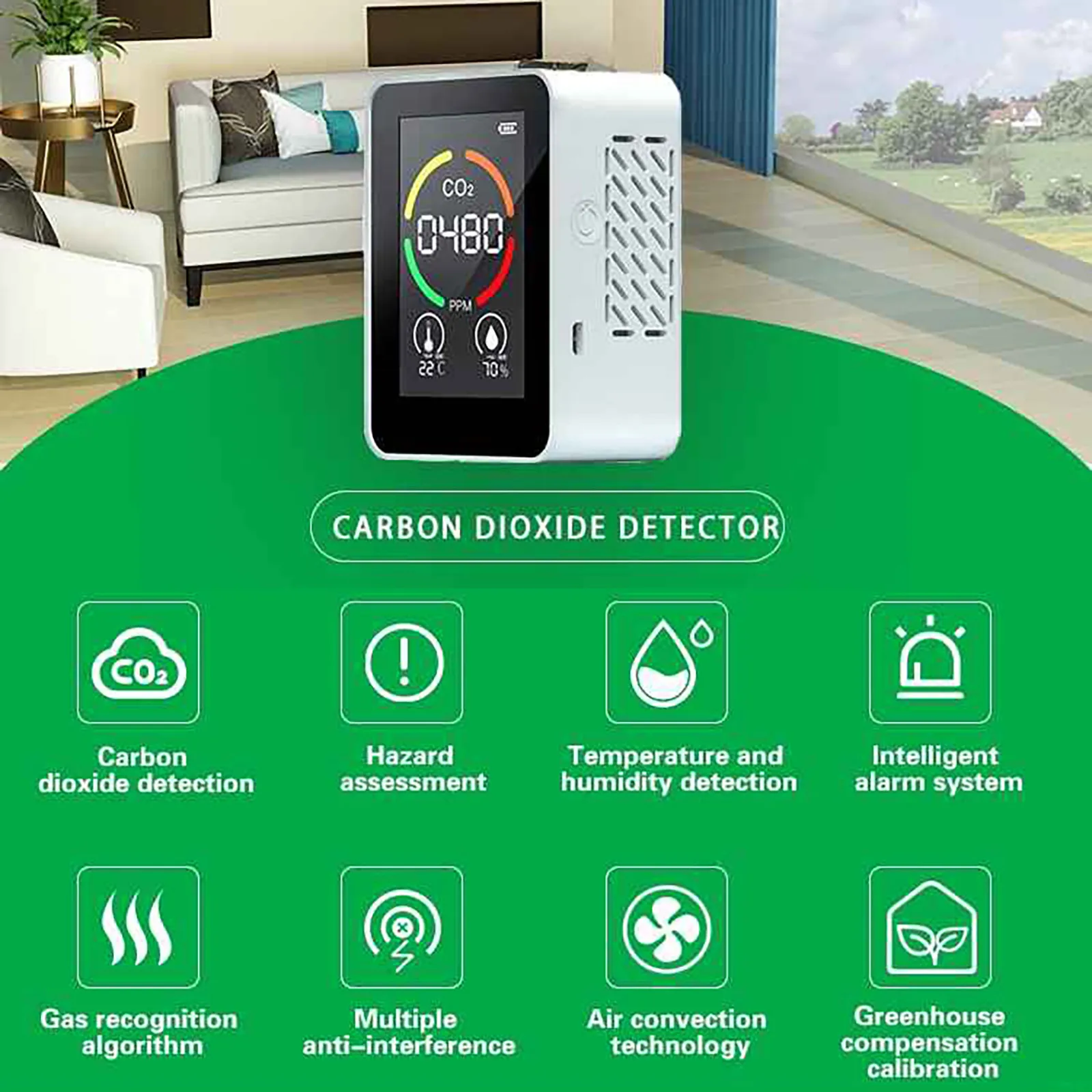 

High Quality Carbon Dioxide Detector Digital CO2 Sensor Gas Concentration Content Color Screen Intelligence Sensor Tester