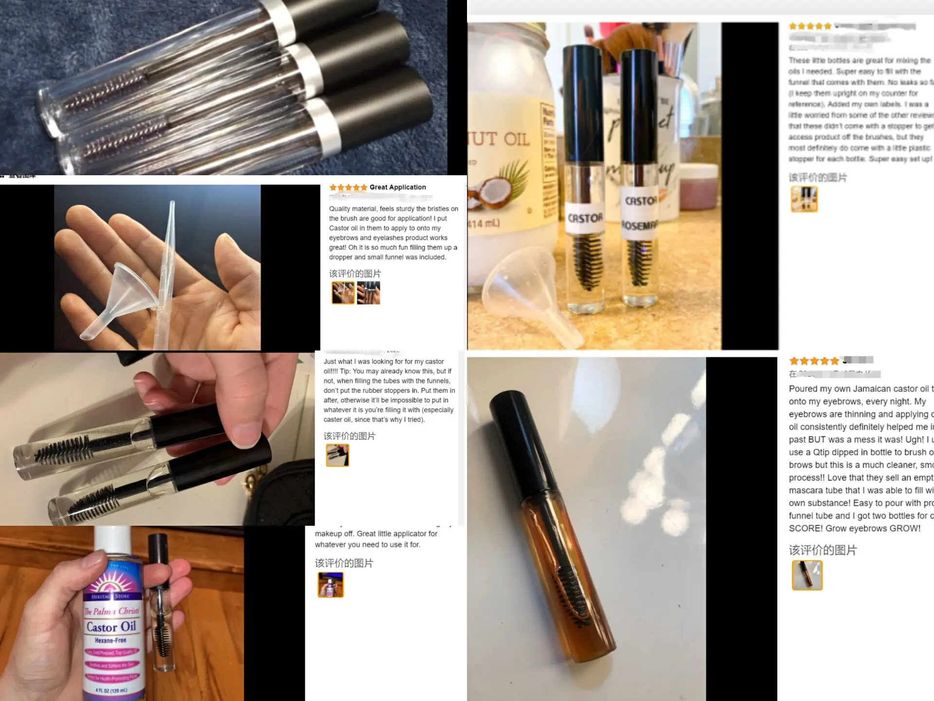 

5Pcs 10mL Empty Mascara Tubes With Eyelash Wand Funnels for Castor Oil Kit for DIY Cosmetics Includes 5 tubes 2 dropper 2 funnel