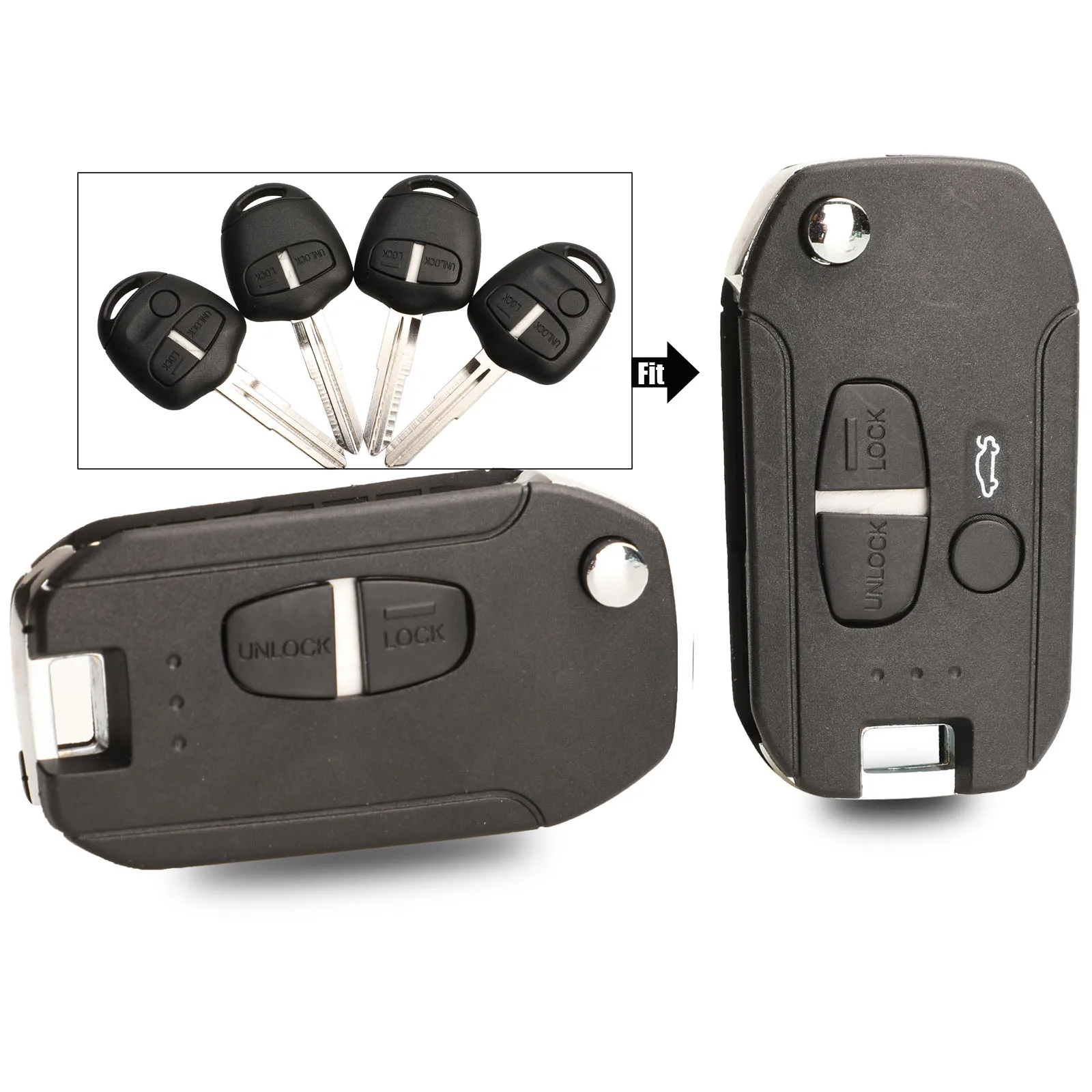 Jingyuqin 2/3 кнопки модифицированный ключ чехол оболочка для Mitsubishi Lancer Evo Colt Outlander Mirage Keyless(правое лезвие