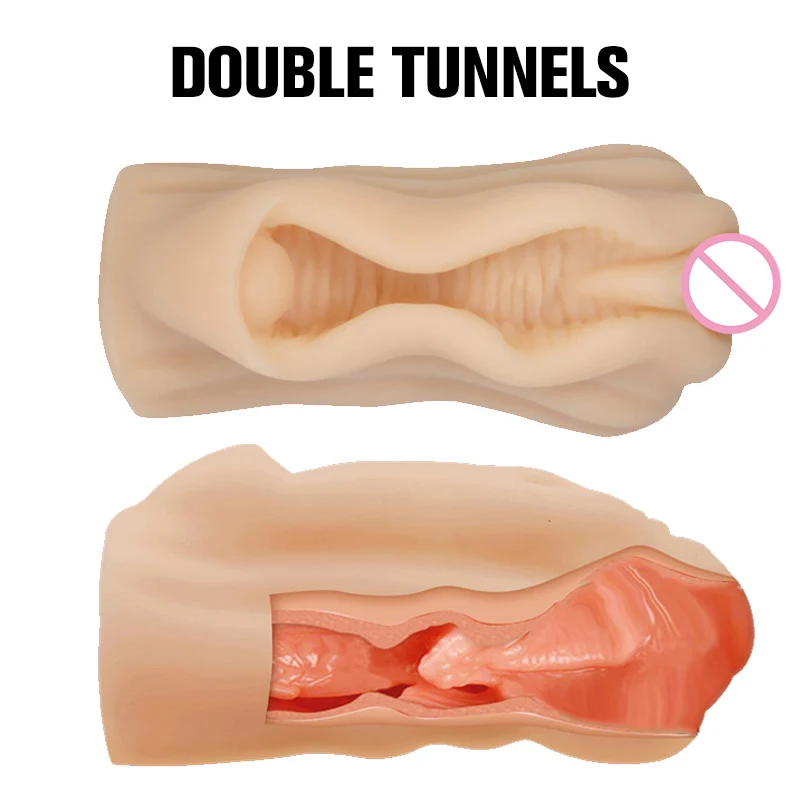 Эротическая секс-игрушка мужской мастурбатор двойной туннель 3D Реалистичная