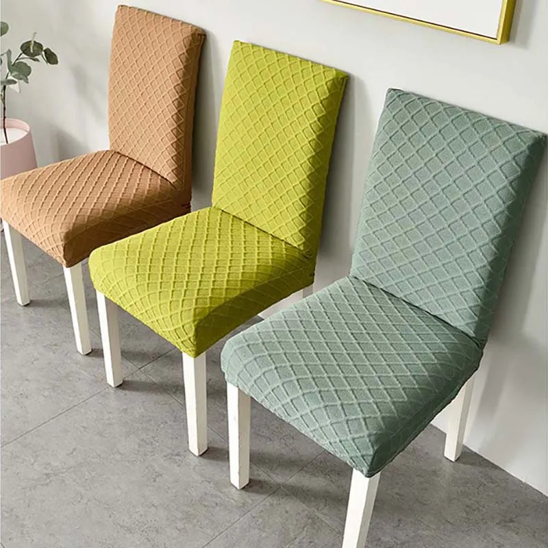 1/4/6 pcs Jacquard Plain Dining Chair Cover Spandex Elastic Slipcover Case Stretch for Wedding Hotel Banquet | Дом и сад