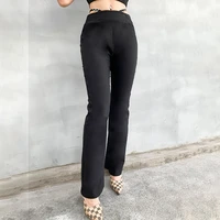 2021 high waist womens trousers skinny streetwear vintage full women pants slim straight femme corduroy pants flare bottoms
