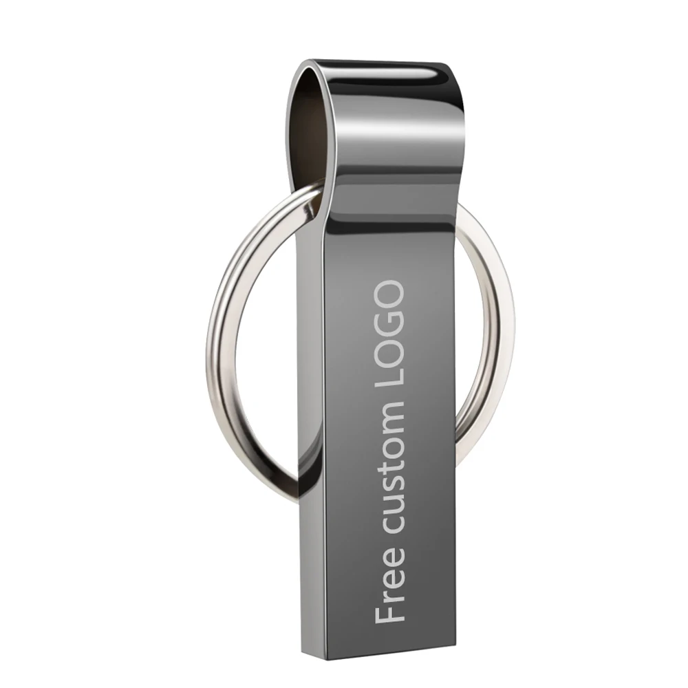 Usb флеш-накопитель 32 ГБ USB 2,0 металлическая usb-флешка 4 ГБ 8 ГБ 16 ГБ флеш-накопитель карта памяти 64 Гб Флешка для ключей 128 ГБ печать логотипа