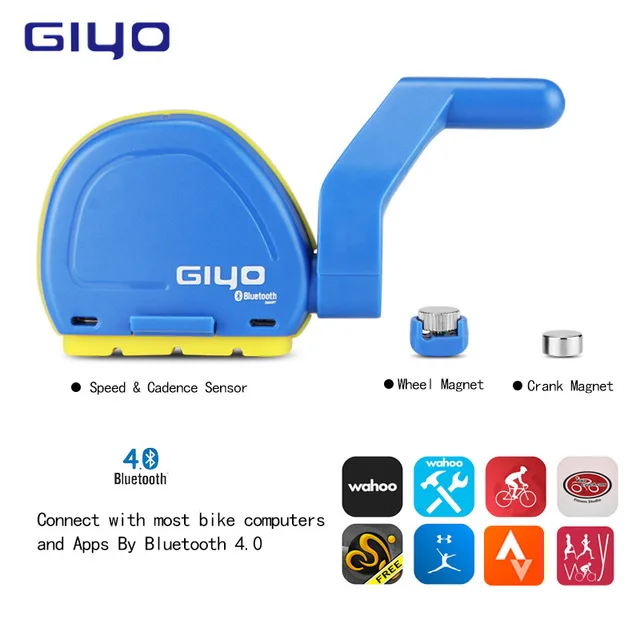 Blue Combo Sensor GIYO велосипедный скоростной метр водонепроницаемый велосипедный компьютер беспроводной Bluetooth 4,0 велосипедный компьютер держатель скорость одометр - Цвет: Blue Combo Sensor
