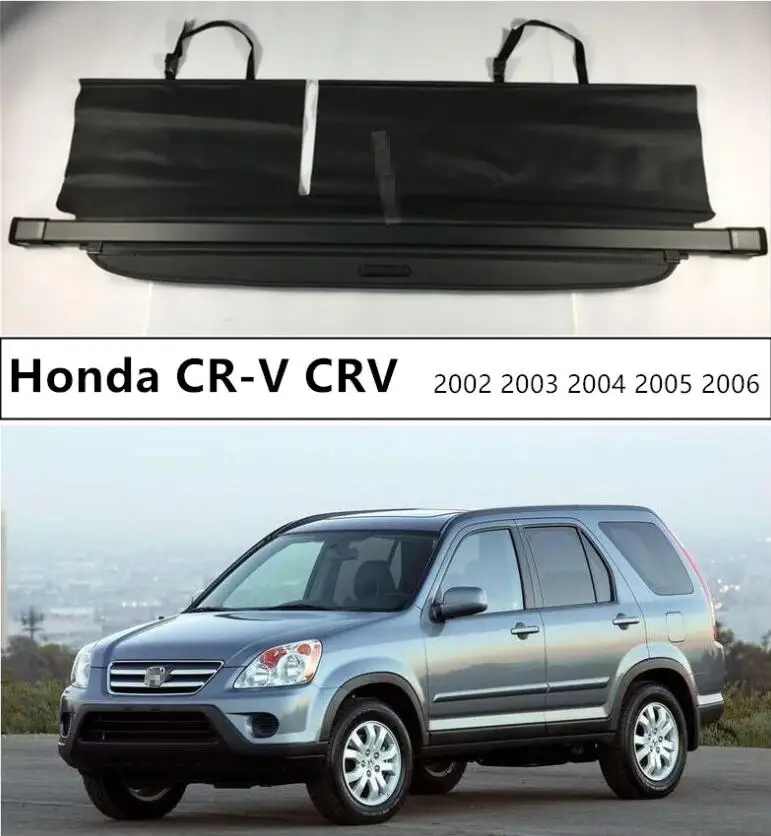

For Car Rear Trunk Security Shield Cargo Cover For Honda CR-V CRV 2002 2003 2004 2005 2006 Black Beige Auto Accessories
