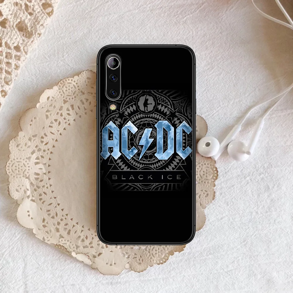 

rock popular AC DC band Phone case For Xiaomi Mi note 10 A3 9 MAX 3 A2 8 9 Lite Pro ultra black Etui Soft Cover Painting