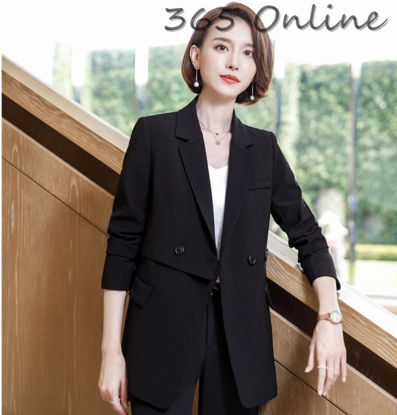 Новинка черные официальные блейзеры и куртки с длинным рукавом для осени зимы