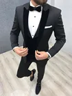 ANNIEBRITNEY темно-серый приталенный смокинг, костюмы жениха для мужчин свадебные 2020 модная обувь для выпускного вечера женские свадебные туфли с заостренными лацканами мужской костюм с брюками