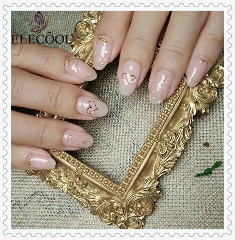 ELECOOL 12 Цвета плоской формы удлиненные слеза прямоугольник ногтей Стразы из