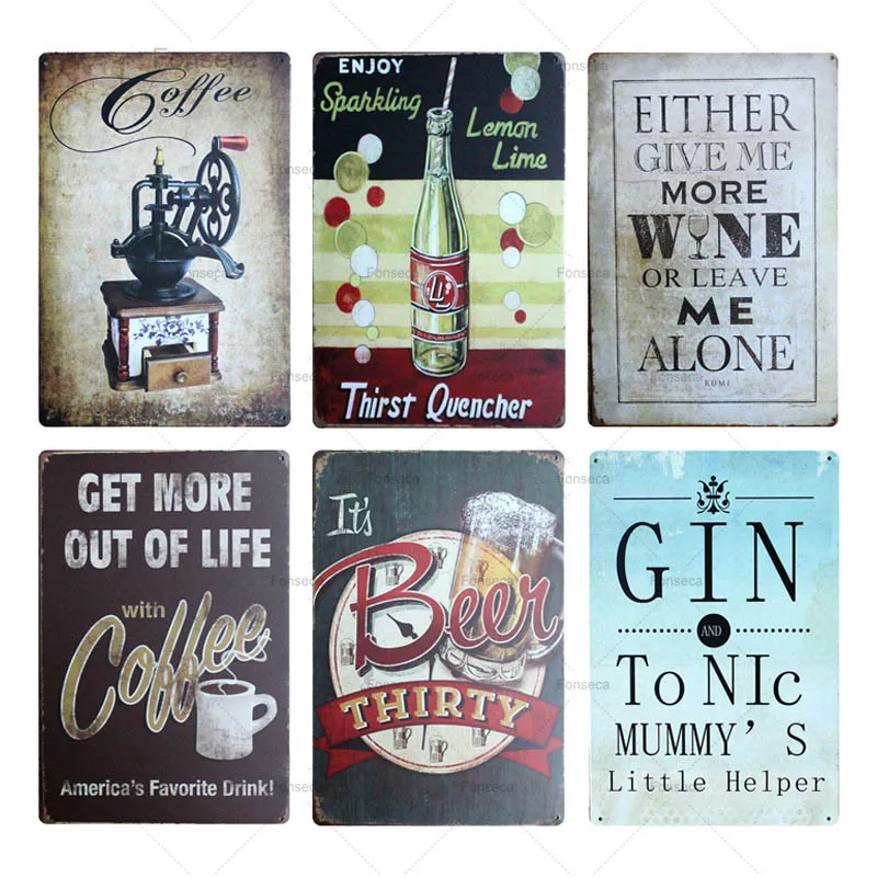 

Cheers Beer Can Vintage Metal Sign Horizontal And Vertical Rectangular Iron Plate Painting Bar Club Kitchen Wall Decoration Art