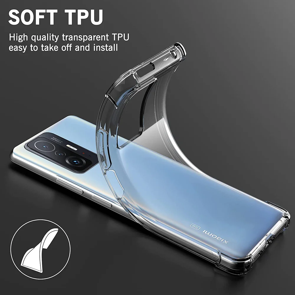 Case For Xiaomi 11T Pro Case Global clear Silicone Cover Xaomi 11 Lite 5G NE Phone Cases Mi 11 Lite 11-T funda Xiaomi 11 T Pro