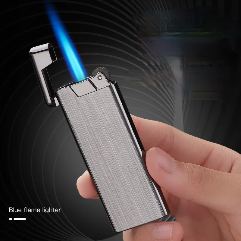 

Ultra-thin Grinding Wheel Straight Into The Lighter Metal Creative Inflatable Windproof Lighter Regalos Para Hombre Originales