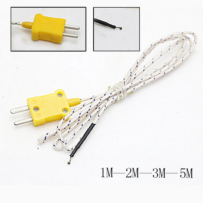 Junejour K-Type Temperature Measurement Line 1/2/3/5M Length Wire Thermocouple Tester Sensor Probe Multimeter | Инструменты