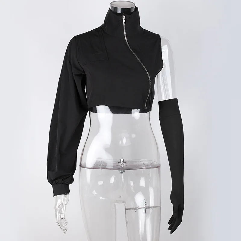 Женский укороченный топ на молнии