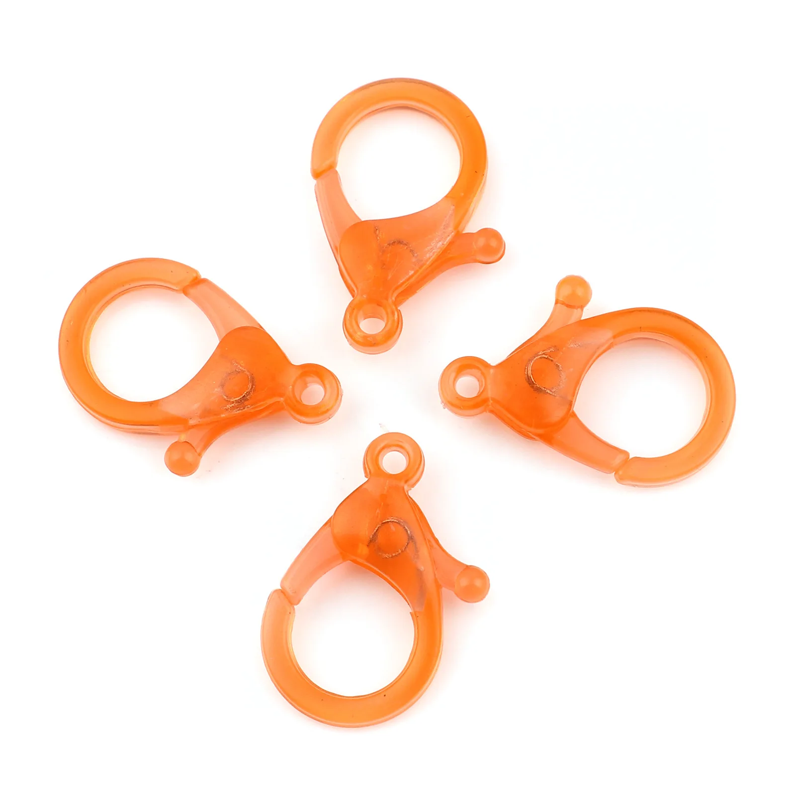 Прозрачные пластиковые застежки-карабины для ключей 30 шт. цепочка