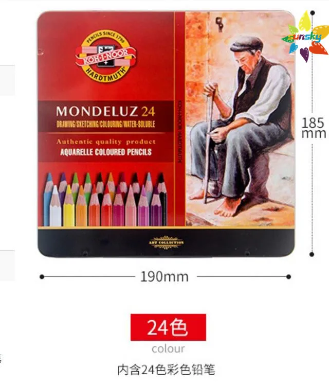 Набор для рисования 24/36/48/72 Koh-i-noor Mondeluz aquarella растворимые цветные карандаши
