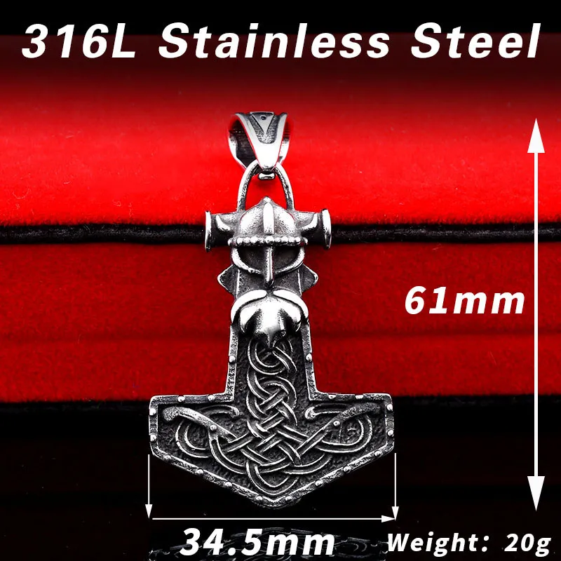 Европа Молот викинга ожерелье кулон 316L утюг Нержавеющая сталь кровяная Глория