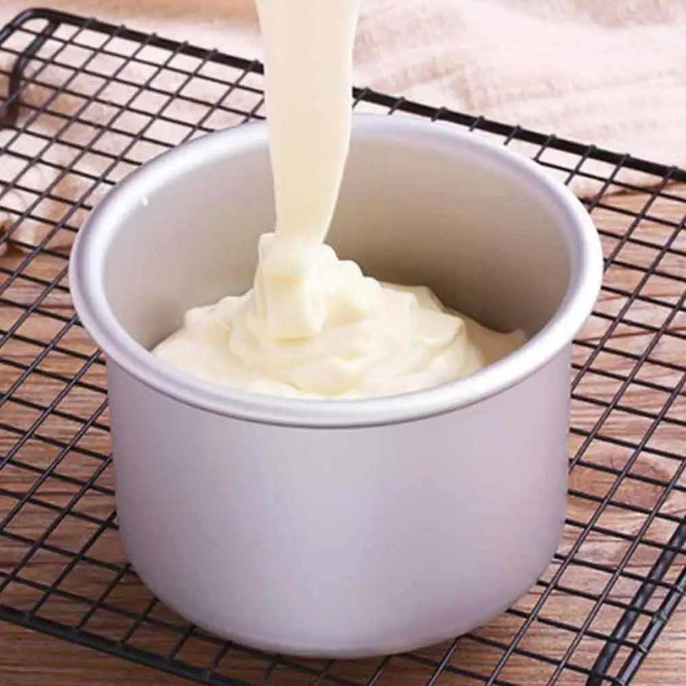 

New 3pcs 2 Inches Cake Mold Removable Bottom Aluminum Baking Diy Cake Alloy Baking Pan Tin Mould Tray Tools Cheese Chiffon M2M2